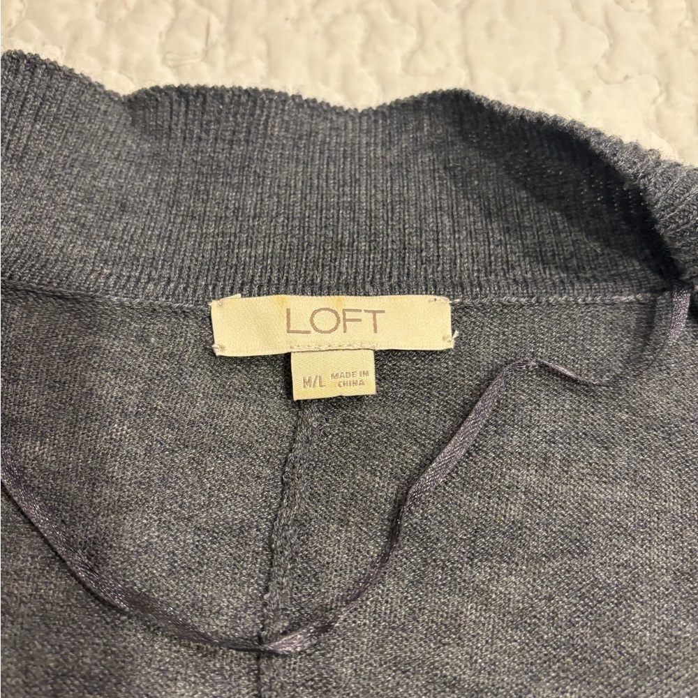 LOFT Charcoal Women's Poncho - Picture 4 of 4